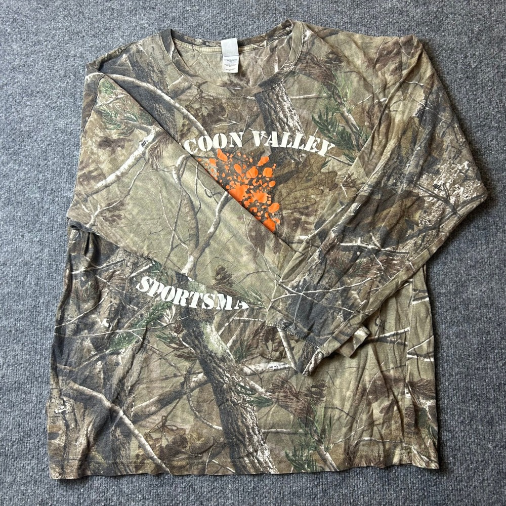 Code V Long Sleeve T-Shirt Mens Size XL Camo Coon Valley Sportsmanc Cot